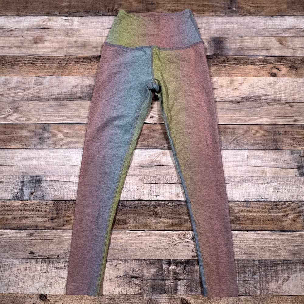 Beyond Yoga Women Leggings XS Rainbow Space Dye High Waisted Activewear Pants - Picture 1 of 9